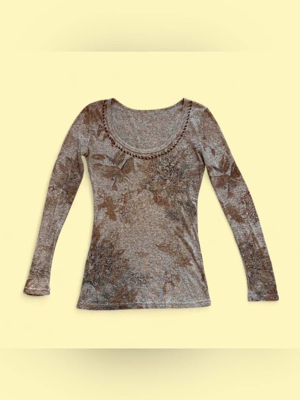 Y2K Brown Long Sleeve Top